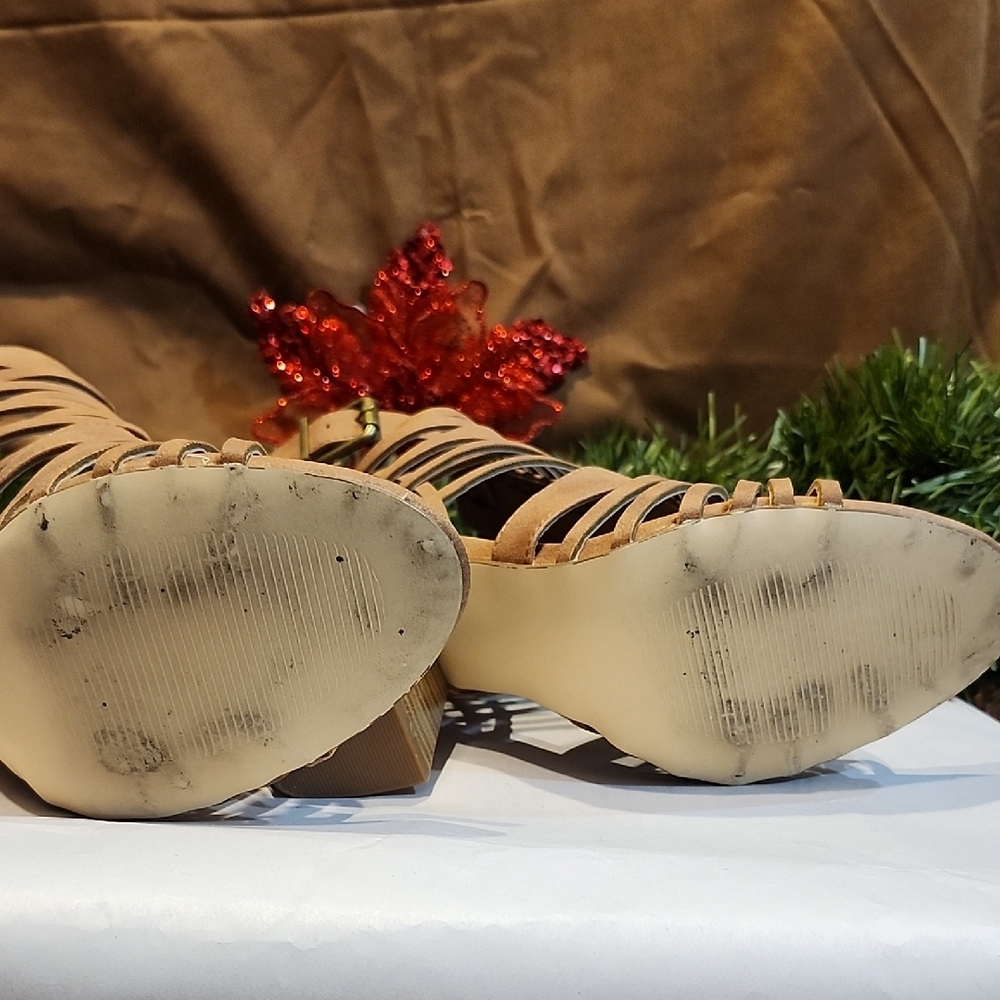 JustFab Tan Strappy Sandals - Picture 11 of 11